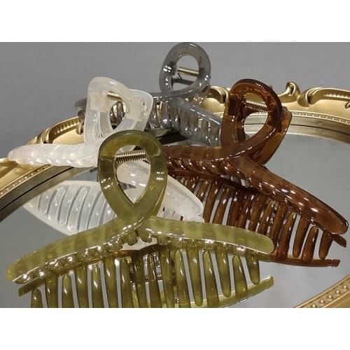 Catch French jelly color gentle hair catch Korean elegant large disc hair shark clip ins fashionable western style hair clip