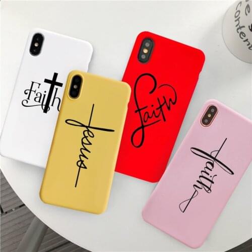GYKZ Faith Christian Religious Jesus Phone Case For iPhone XR XS MAX X 8 7 6 6s Plus Candy Color Soft Matte Back Cover TPU Coque