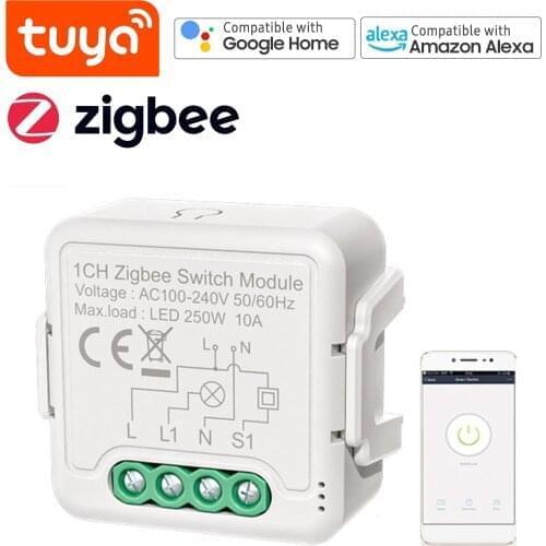 Zigbee Smart Switch Module 3-Way APP Remote Control Voice Control Timing Group Sharing Compatible with Alexa Echo Google Home