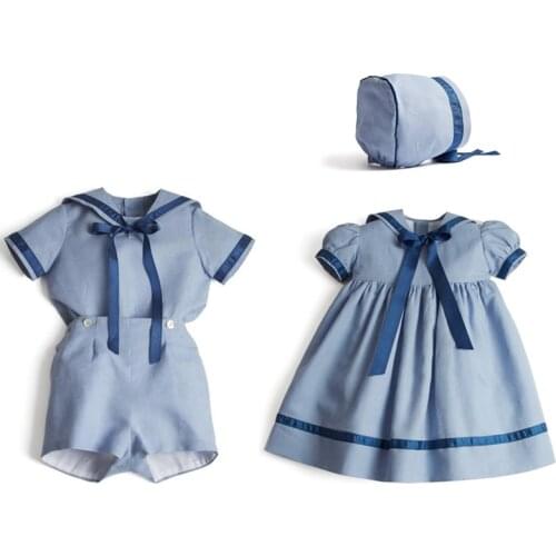 Spanish Baby Dresses Baby Girls Boys Clothes Set Fancy Dress for Toddlers Kids Vintage Cotton Dress Infant 1St Birthday Clothing