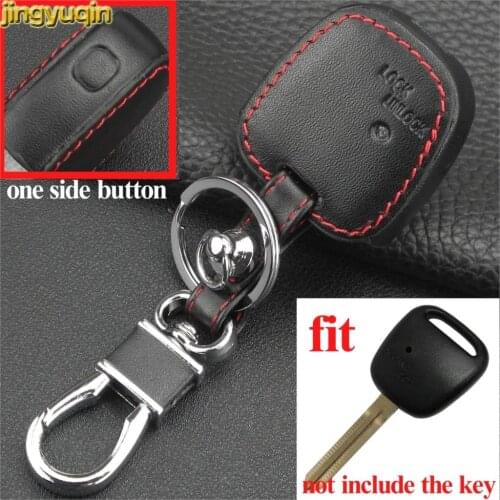 Jingyuqin Remote One Side Button Leather Car Key Case for TOYOTA Carina Estima Harrier Previa Corolla Celica Key Case Styling