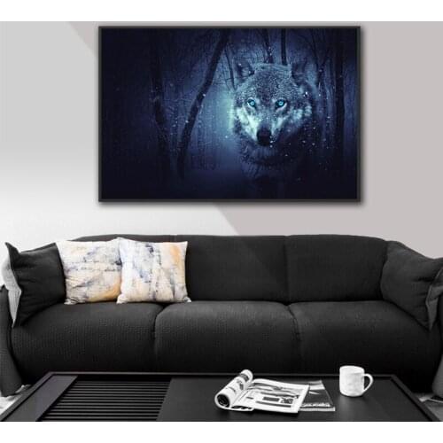 Wolf wall canvas painting wild animals HD picture printing poster for bed room home wall decor cheap wall art