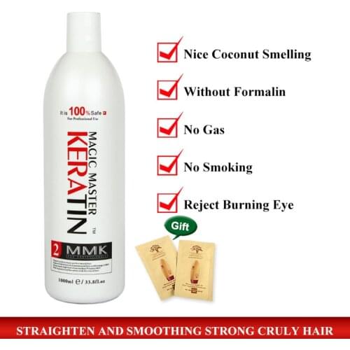 Keratin1000ml Without Formalin Magic Master Fresh Smelling Keratin Hair Treatment Straight and Helpful for Damaged Frizzy Hair