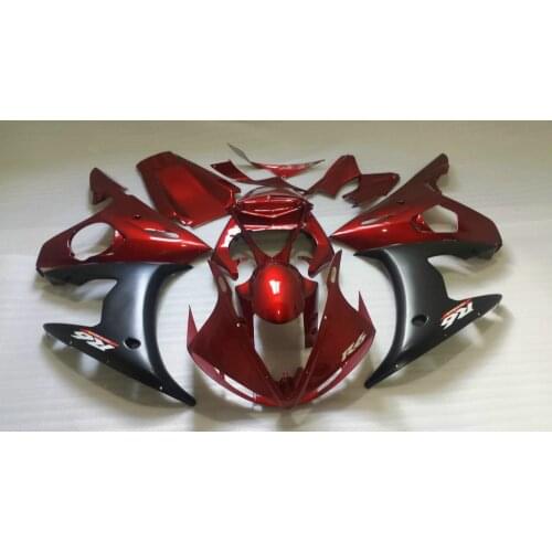 Injection mold Fairing kit for YAMAHA YZFR6 05 YZF R6 2005 YZF600 Red Matte black ABS Fairings set+7gifts YN17