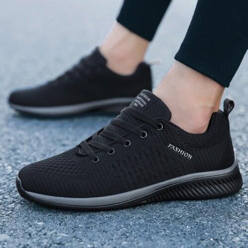 Mens Sneakers Breathable Mesh Lace-up Outdoor Sport-Shoes Trend Lightweight Non-slip Soft Walking Jogging Running Shoes Autumn