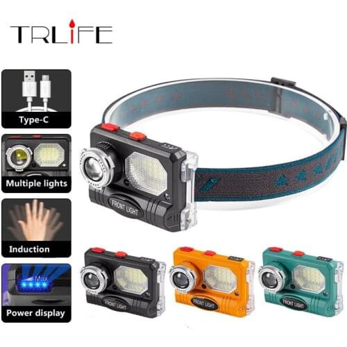 Mini Multi-function LED Headlight Headlamp Head Lamp Flashlight USB Rechargeable 18650 Torch Camping Hiking Night Fishing Light