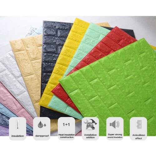 Wall Stickers 3D Retro Simulated Brick wall Decor Living Room Bedroom DIY Self adhesive Waterproof Wall Covering Wallpaper