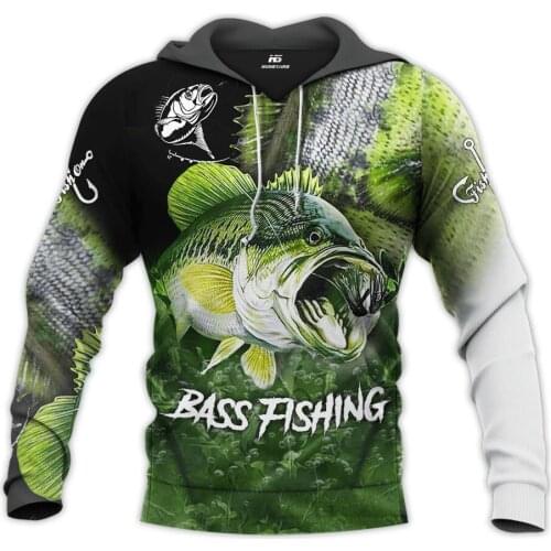 New Fashion Animal Bass Fishing Art Harajuku Casual Tracksuit Funny 3D Print Men Women Streetwear Hoodie/Sweatshirt/Jacket/ S-2