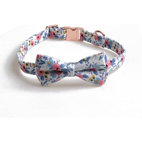 New product custom pet collar flower dog collar can engrave the name and personality words on the gold buckle