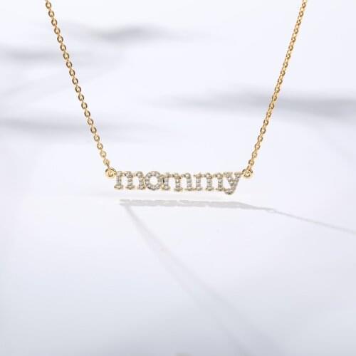 New Fashion mommy Letter Zircon Necklace & Pendant For Women Crystal Choker Chain Jewelry Mothers Day Birthday Best Gifts
