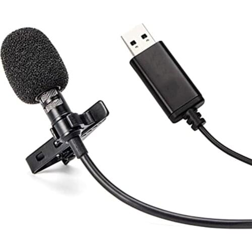 2m USB Lavalier Microphone Clip-on Lapel Mic for PC Computer Laptop Vocals Streaming Recording Studio YouTube Video Gaming