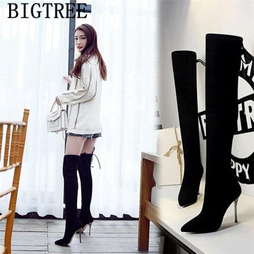 Sexy Boots Womens Winter Shoes Long Boots Black Boots Women Cuissardes Sexy Talons Hauts Sexy Hautes Boots Femme Hiver 2020