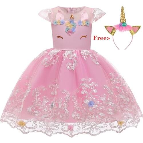Baby Girls Dress Christmas Girls Unicorn Dress Children Toddler Girls Birthday Party Princess Dress New Year Costumes For Kids