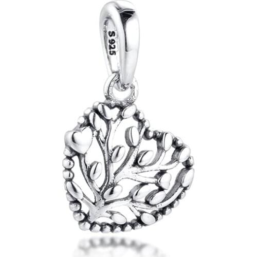 Fits for Pandora Charms Bracelets Flourishing Hearts Dangle Beads 100% 925 Sterling Silver Jewelry Free Shipping