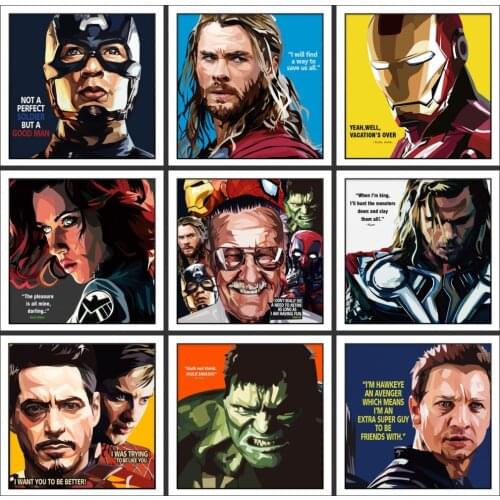 Pop Art Marvel Posters Superheroes Print Canvas Painting Captain America Wall Art Picture for Childrens Bedroom Home Decoration