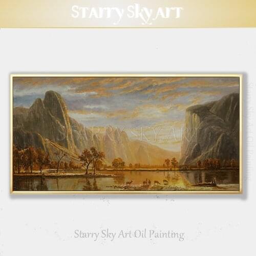 Professional Artist Hand-painted Luxury Wall Art Mountains Landscape Oil Painting on Canvas Beautiful Mountains Oil Painting