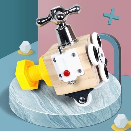 Early Childhood Education Montessori Busy Block Montessori Six-In-One Parent-Child Interactive Educational Wooden Toys