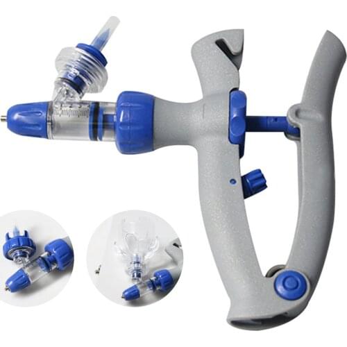5ml Cattle Syringe Gun Adjustable Continuous Syringe Injection Animal Injector for Poultry Pig Goat Chicken Duck Cow Sheep