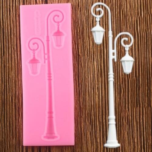 Street Lamp Silicone Mold Fondant Molds Cake Decorating Tools Candy Clay Chocolate Gumpaste Moulds Cake Baking Mould