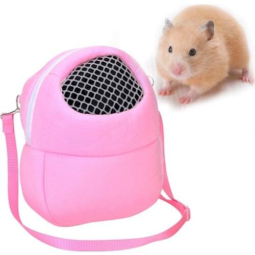 Small Pet Carrier Bag Hamster Outgoing Bag with Shoulder Strap Portable Travel Handbag Backpack for Hedgehog Hamster