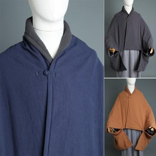 Unisex Warm High Quality Shaolin Kung Fu Suit Buddhist Cape Monk Robe Meditation Cloak Meditating Blanket