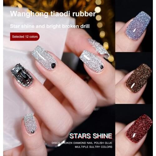 Explosion Glitter Diamond Glue New Nail Art Crystal Diamond Bundi Powder Gel Nail Polish Manicure Decorative Gel Tools TSLM1