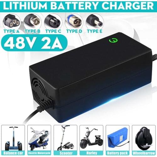 48V 2A Electric Bike Lithium Battery Charger for 100V-240V Electric Scooter Charger Hoverboard Balance Wheel Charger Equipment