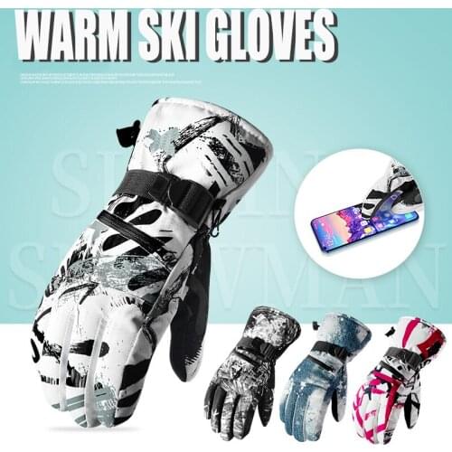 Winter Cycling Ski Gloves Waterproof In Winter Adult Outdoor Mountaineering and Cycling Couple Style Touch Screen Plush Glove