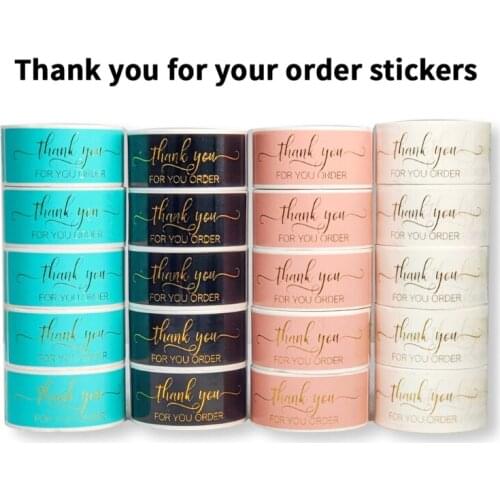 120pcs Thank You for Your Order Sticker Handmade Seal Labels for Candy Gift Box Packing Stationery Stickers Wholesales