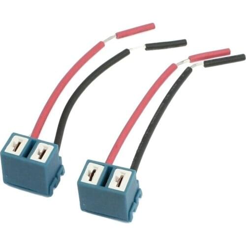 2 Pcs Angled Socket H7 Ceramic Extention Headlight Lamp Connector Wirings Harness