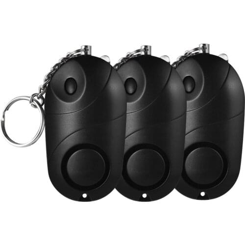 3PCS Personal Alarm 130dB Sound Emergency Defensa Personal Self Defense Security Alarm Keychain LED Flashlight forWomen Elderly