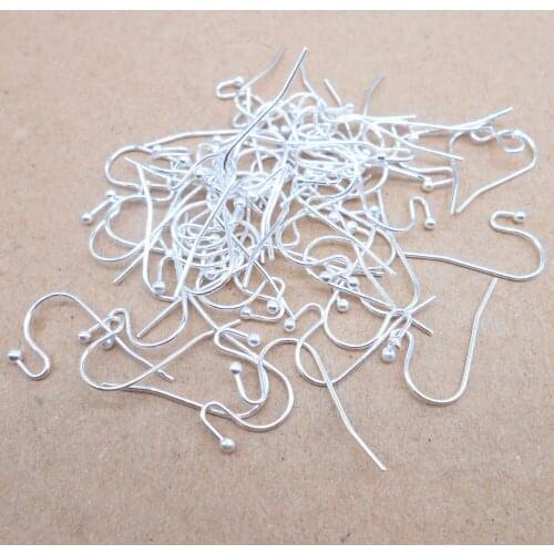 50PCS handmade DIY silver jewelry accessories S-shaped ear hook earring connection clip pendant accessories clip round needle