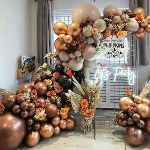 92pcs Coffee Brown Balloon Garland Arch Metal Gold Macaron Grey Globos Birthday Wedding Baby Shower Anniversary Party Decoration