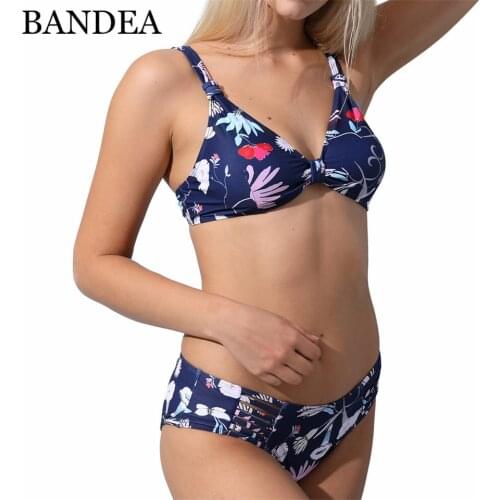 BANDEA 2019 bikini Sexy women Swimwear Retro Print Bandage Swimsuit Backless Push Up Bathing Suit Maillot De Bain