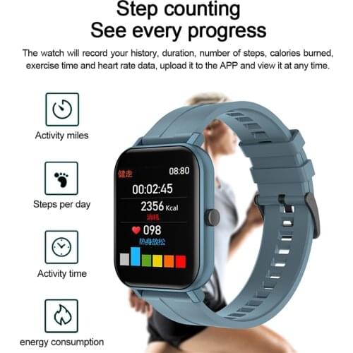 Bluetooth Weather Heart Rate Monitor Blood Pressure Fitness Tracker Smart Watch Wristband