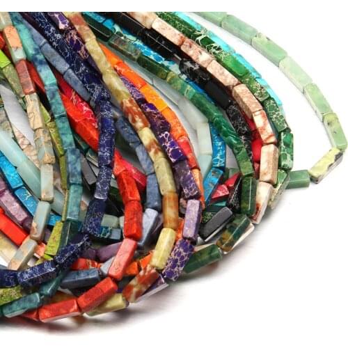 30Pcs/strand Natural Stone Beads For Jewelry Making Rectangle Semi-precious Stone DIY Necklace Bracelet Handiwork Accessory