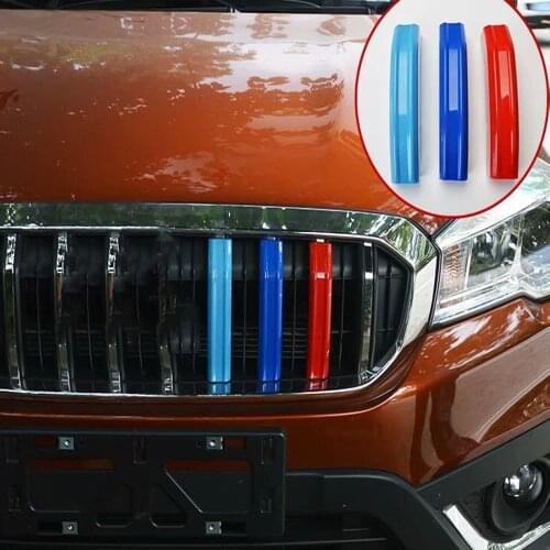 For Suzuki S-Cross Scross SX4 2017 2018 2019 2020 Car ABS Chrome Racing Bezel Trim Front Grid Grill Grille License Plate Frame
