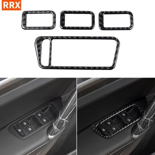 For VW Golf 7 GTI R GTE GTD Mk7 2013-2017 Carbon Fiber Window Lifting Panel Button Switch Cover Sticker Trim Car Accessories