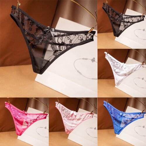 Women Erotic Lingerie Hollow Out Lace G-String Underwear Sexy Panties Temptation Thongs Panties Porn See Through Sleepwear