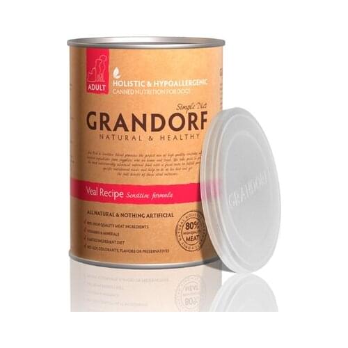 Grandorf Veal Паштет для взрослых собак всех пород (с телятиной)