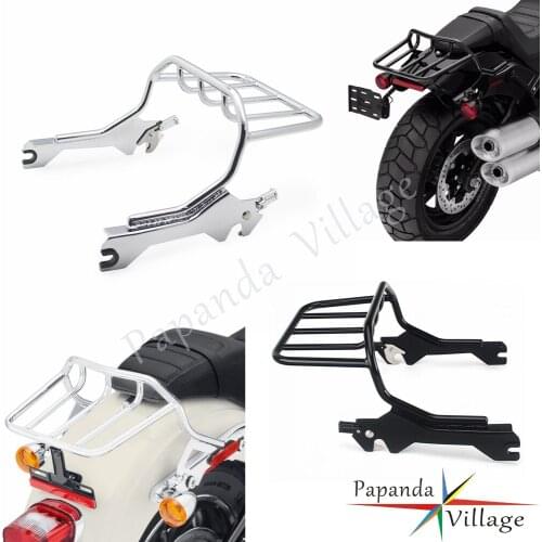 Chrome Black Motorcycle Steel Detachable Rear Sport Luggage Rack For Harley Fat Boy Breakout 114 FLFBS FXBRS FXBR FLFB 2018-2020
