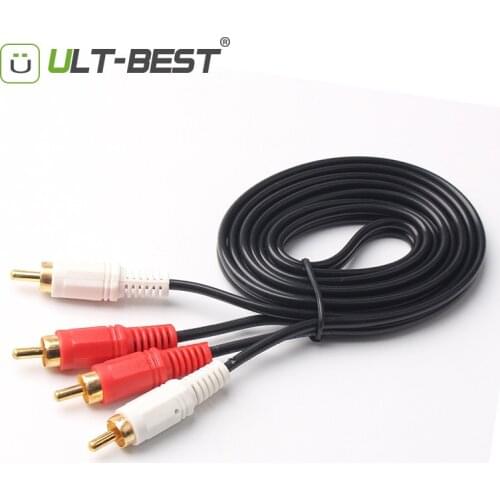ULT-Best 2RCA Male to 2 RCA Male Cable Audio Stereo AUX AV Audio Video Converter Cord for Android TV Box CD DVD Player