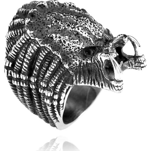 New arrive Alien Predator Finger ring Gothic man Style Movie jewelry Stainless Steel quality