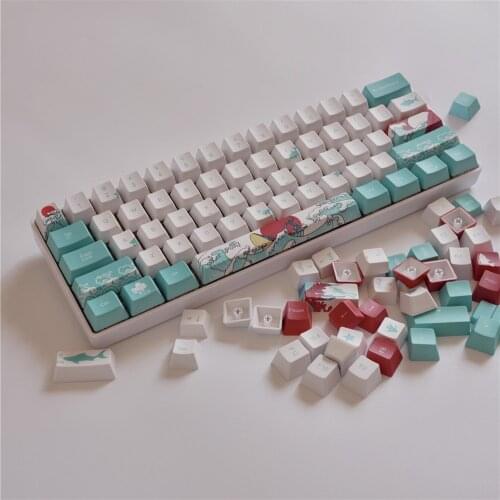 Coral Sea Keycap OEM PBT Full Sets keycaps DYE-Sublimation Keycap Cherry MX switches For Mechanical Keyboard 60 61 64 87 104