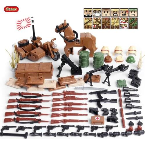 New World War 2 The Battle of Taierzhuang Military Small Building Block WW2 Mini Japanese Army Soldier Figure MOC Brick Kids Toy