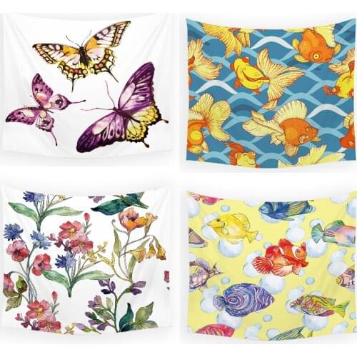 Beautiful flower leaves tapestry aesthetic boho wall decor witchcraft supplies hippie elephant decor ocean tapestry art tapestry