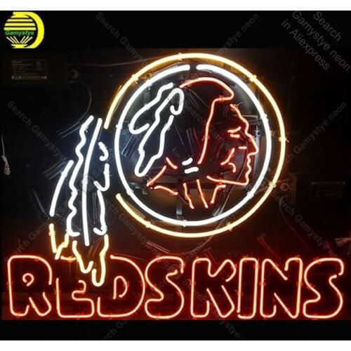 Red Skins Redskins NEON SIGN REAL GLASS BEER BAR PUB Sign LIGHT SIGN STORE DISPLAY ADVERTISING LIGHTS Art Decor lamp for sale