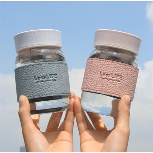 Creative Simple Glass Water Bottle With Stainless Steel Filter Tea Infuser Travel Portable Drinking Tumbler For Coffee Tea