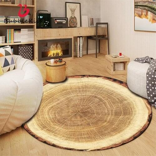 Bubble Kiss Retro Round Carpet Creative Pattern Sofa Decor Floor Mat Soft Annual Ring Print Carpet For Living Room Non-Slip Rug
