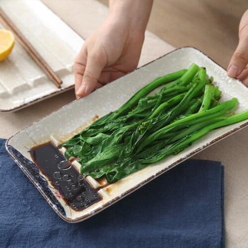 LingAo Japanese creative underglaze color oil filter plate household dish dish oil filter plate cut soup plate hotel ceramic tab